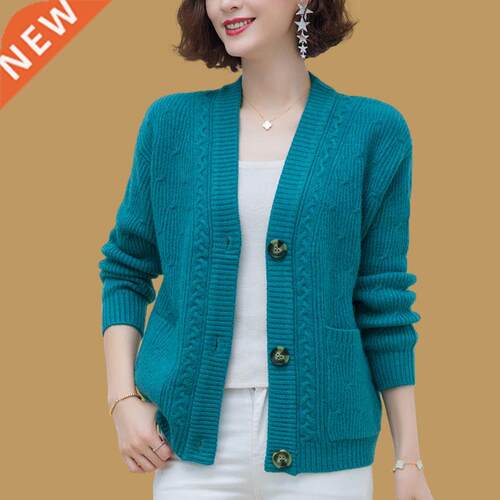 Vintage Short Sweater Cardigan Women Korean Style Single Bre