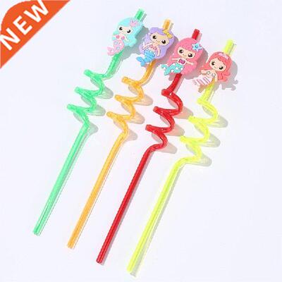 4 Pcs Mermaid Theme Party Decorations Mermaid Straws