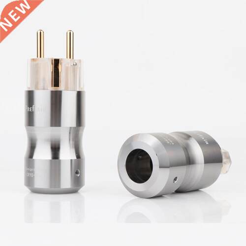 Pair High Quality P090 24k Gold plated schuko Power connetor