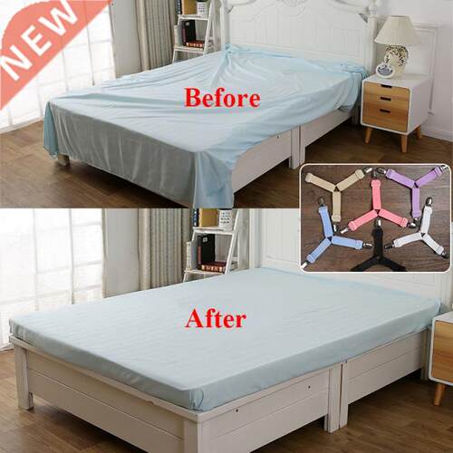 4pcs/set Elastic Bed Sheet Grippers Clip Belt Fastener Mattr