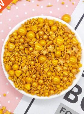 10G Edible Sprinkles For Cake Gold Candy Beads StarPearl
