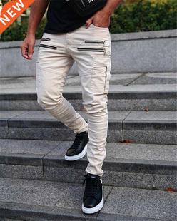 Mens Cargo Pants Elastic Multiple Pocket Military Male Trous