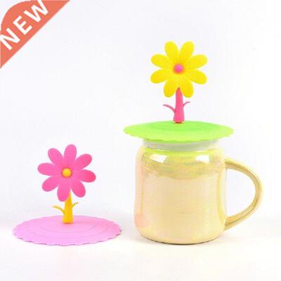 Cute Flowers Adorn Water Drinking Cup Lid Silicone