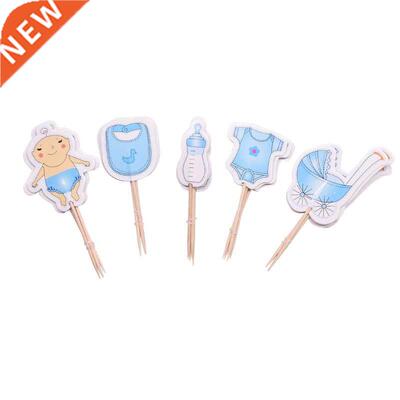 20Pcs/lot Baby ower cake Toppers Babyower Boy Girl Chris
