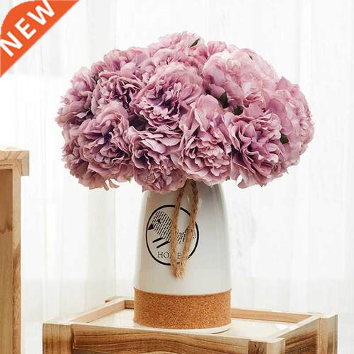 5pcs Silk Artificial Peony Bouquet Flowers Wedding Home Livi
