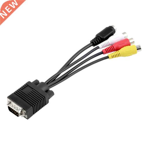 VGA to Video TV Out S-Video AV and 3 RCA Female Converter Ca
