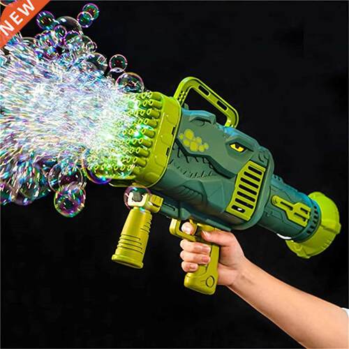 New Dinosaur Bubble Maker Machine With 32-Hole And Light Fun