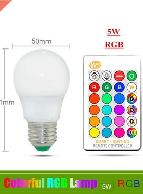 E27 E14 RGB Led Bulb W 5W 10W 15W Dimmable 16 Color Changin