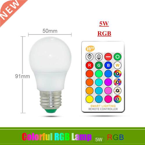 E27 E14 RGB Led Bulb W 5W 10W 15W Dimmable 16 Color Changin
