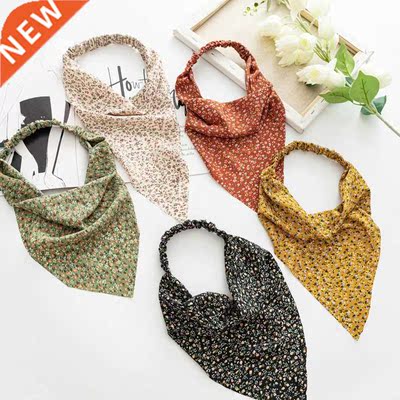 Printting Hair Scarf Scrunchies Vintage Triangle Bandanas Ha