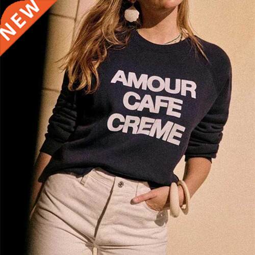 Women Cotton Sweatshrt Top Letter Prnt 2022 New Long Sleev