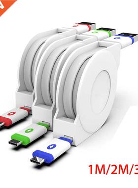 2m 3m USB Type C Cable Retractable For Samsung Huawei Xiaomi