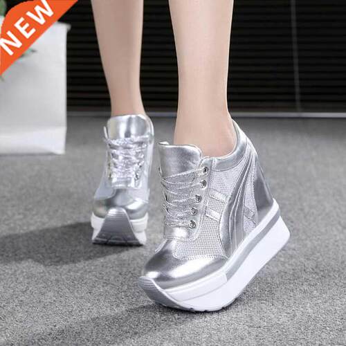 New Women Summer Me Platform Sneakers Trainers White oes