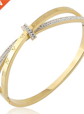 New Stainless Steel Jewelry Crystal Bracelets Cross Roman N