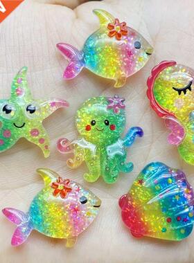 10/20Pcs Cute Resin Mini ining Ocean Series Flat back Cabo