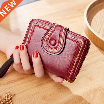 New Women Wallet cartera mujer Oil Wax Leather Hasp Wallet F