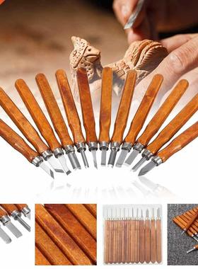 12PcSteel Wood Carving Hand Chisel Tool Set Wood working Pro