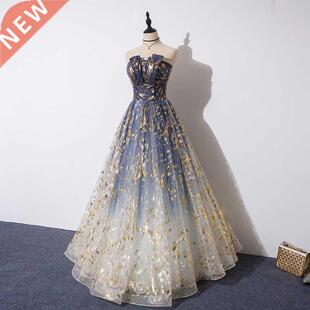 Gryffon Evening Dress Strapless A-line Formal Dress Bling Bl