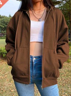 Bown Zi U Hooded Sweatshits Women 2021 Vintage ockets O