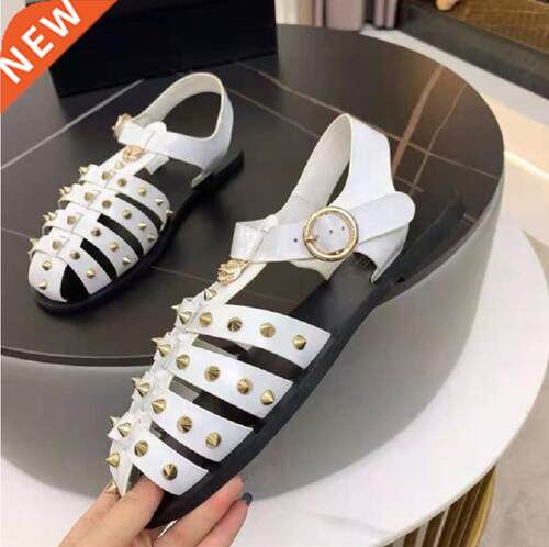 Out Sandals Men Full Grain Leather Close Toe Summer Sandal R