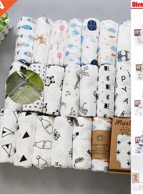 Muslin 100% Cotton Baby Blanket 120*110cm Soft Newborn Blank