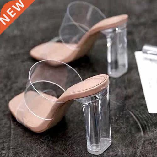 Summer Women Pumps Sandals PVC Jelly Slippers Open Toe High