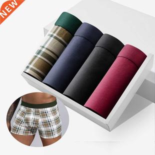 4Pcs Set Men Panties Boxers Shorts Cotton Underpants Male Un
