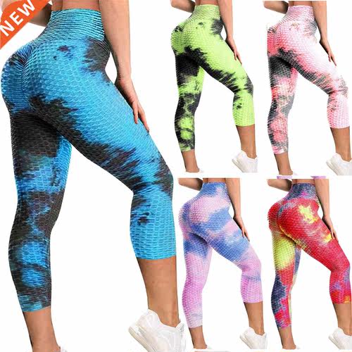 Women's Tie Dye High Waisted Yoga Fitness Leggings Running G