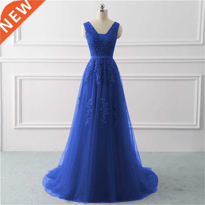 Beauty-Emily Long Elegant Evening Dresses Backless A Line Fo图片