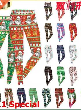 Fall 202 Christmas Stretch Leggings Halloween pants圣诞女裤