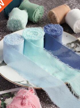 Frayed Edged Wrinkle Chiffon Silk Ribbon Handmade Ripped