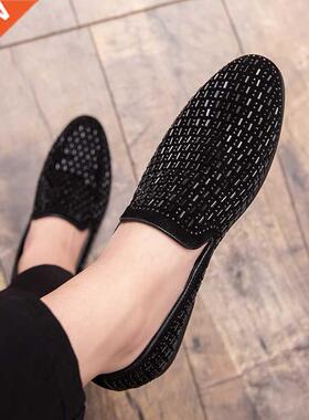 2022 Men's Rhinestones Dress Shoes Luxury Italian Style Fash