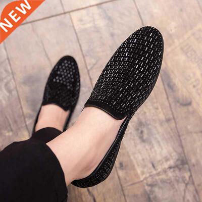 2022 Men's Rhinestones Dress Shoes Luxury Italian Style Fash