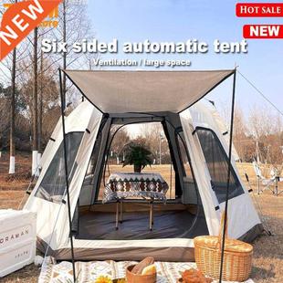 Outdoor automatic hexagon camping tent picnic waterproof