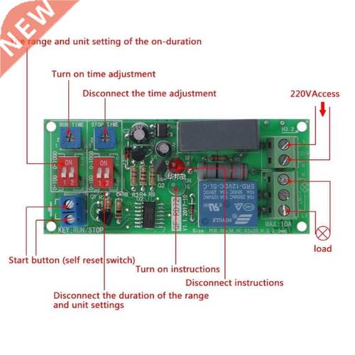 Cycle Delay Timing Timer Relay Switch Turn ON/OFF Module AC