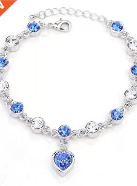 2022 High Quality Fashion Heart Bracelets For Women Blue Sap
