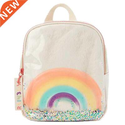 2022 New Plush Transparent Sequins Rainbow School Bag Kinder