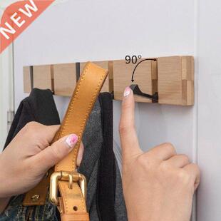 New Foldable Hooks Bamboo Hanger Clothes Storage Hook Wall