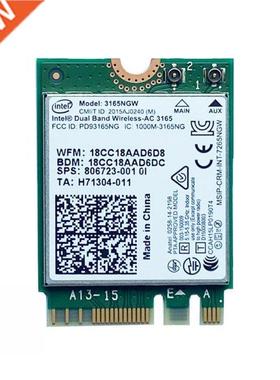 Dual Band 2.4G/5Ghz 433Mbps Wireless-AC Intel 3165 NGFF 802.