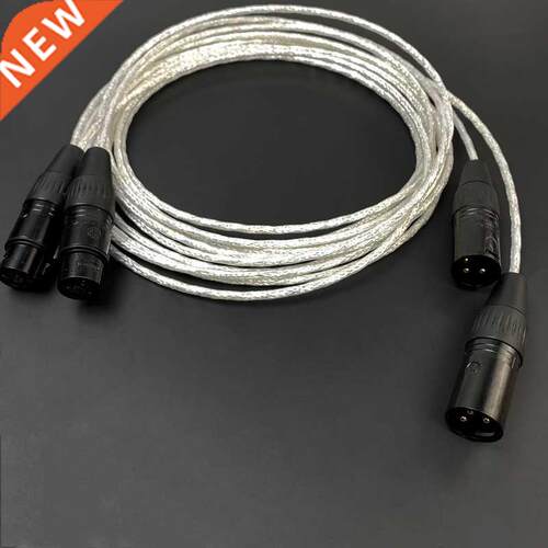 Pair Silver Plated XLR Balanced Cable Microphone Noise Reduc