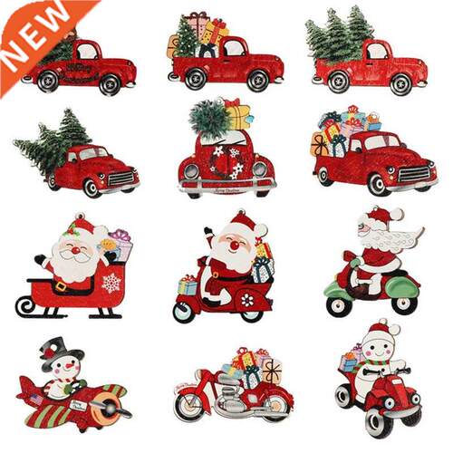 New Year 2023 Christmas Decorations Car Wooden Pendants Xma