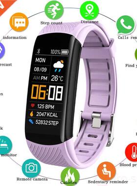 Silicone Smart Bracelet Fitness Tracker Women Men Blood Pres