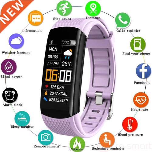 Silicone Smart Bracelet Fitness Tracker Women Men Blood Pres