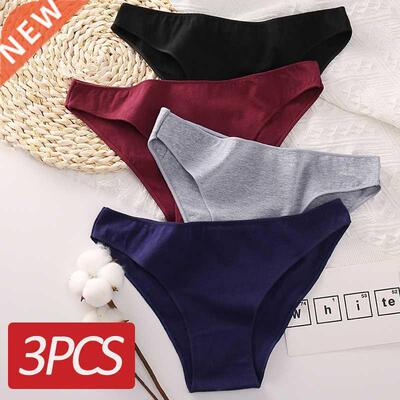 3PCS/Set Cotton Underwear Women M-2XL Comfortable Panties La