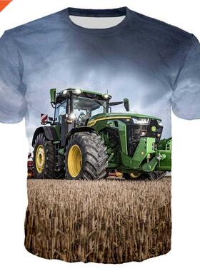 Oversized 3D Print New Car Tractor T shirt Men Hip Hop Ropa
