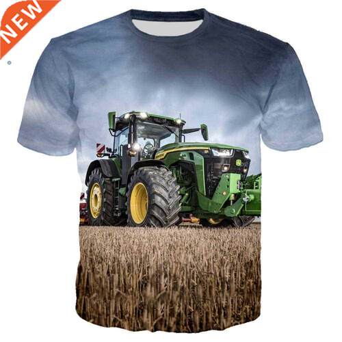 Oversized 3D Print New Car Tractor T shirt Men Hip Hop Ropa