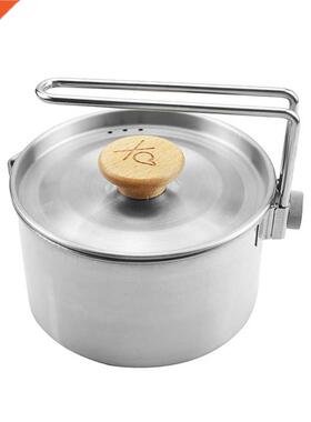 Stainless Steel Kettle Outdoor Camping Pot Teapot Portable M