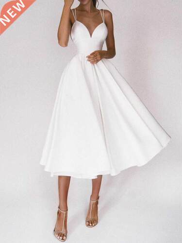 Sweet Dress Women Party Long Dresses Knee Length Maxi Strapl