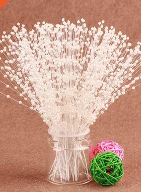 10/20pcs Bunch String Pearl Sticks Bridal Bouquets White Pin