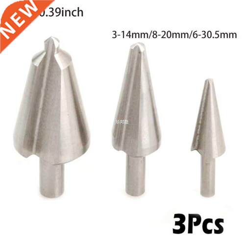 3Pcs HSS Taper Drill Umbrella Hole Bit 10mm ank Set Cone C